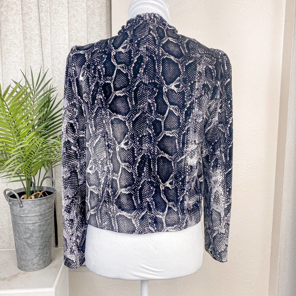 Rebecca Taylor Jacket Jackets Coats Bomber Jacket Silk Velvet Snakeskin - Picture 10 of 13